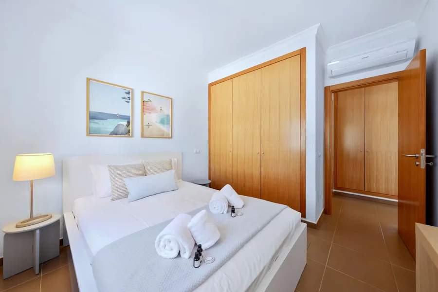 Comfortable guest bedroom with contemporary design