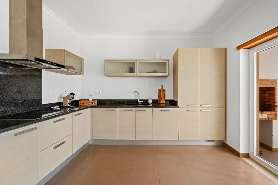 Spacious kitchen with panoramic counters