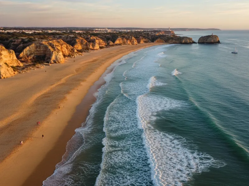 Meia Praia beach with cliffs and turquoise water
